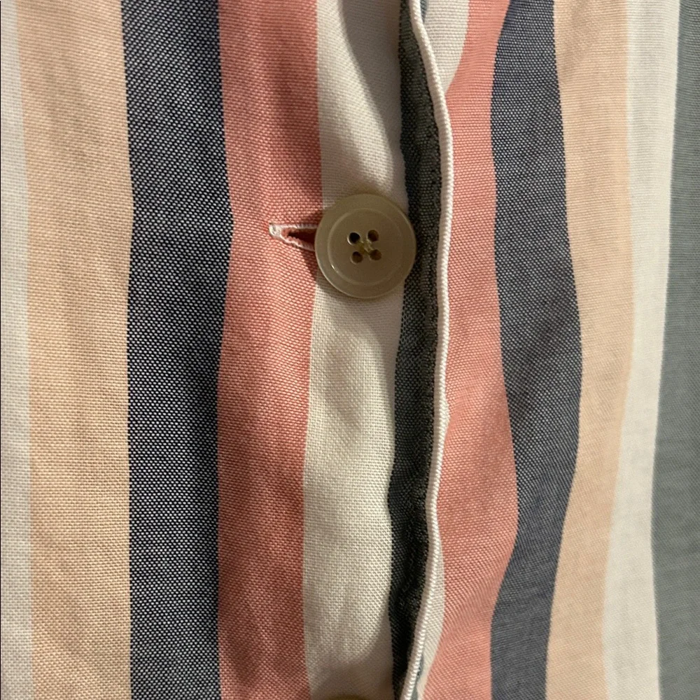 MADEWELL Small Gray Pink Peach White Loungewear Sleep Shirt Lonnie Button Up